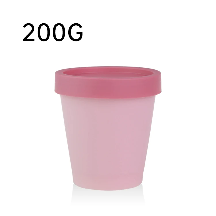 Оптовая продажа косметический крем-скраб для тела пластиковая банка 50 г 100 г 200 г разный размер широкая банка для рта с розовыми крышками
