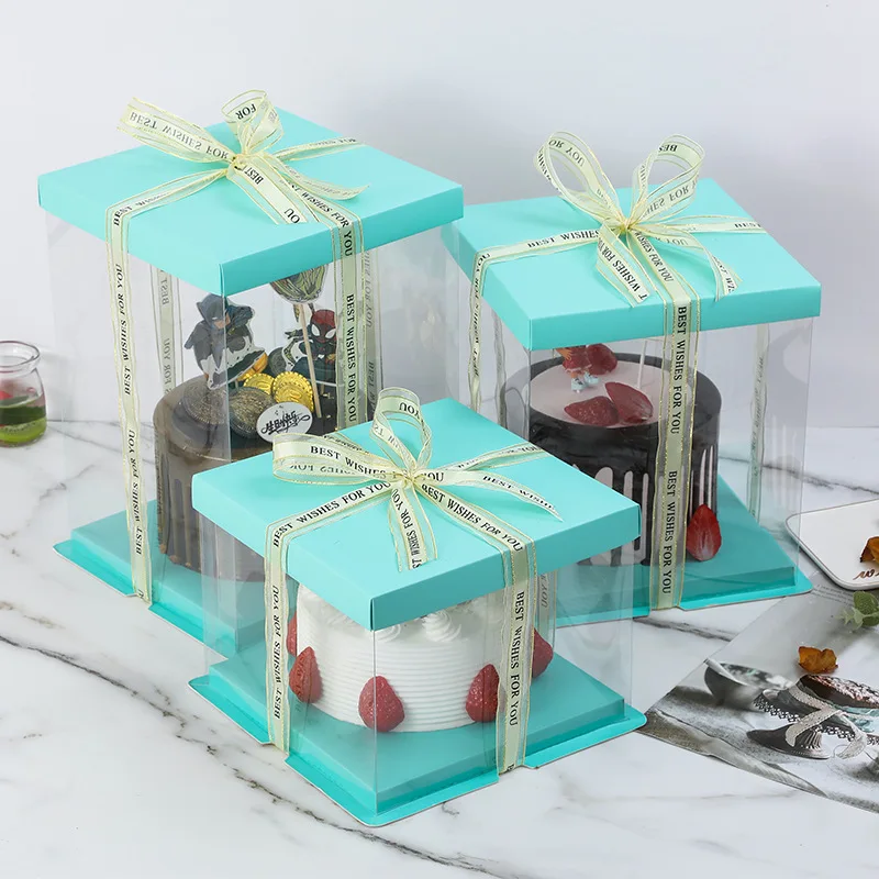 Wholesale Birthday Party Gift Box Clear Wedding New Design Custom Plastic Cake Packing Box