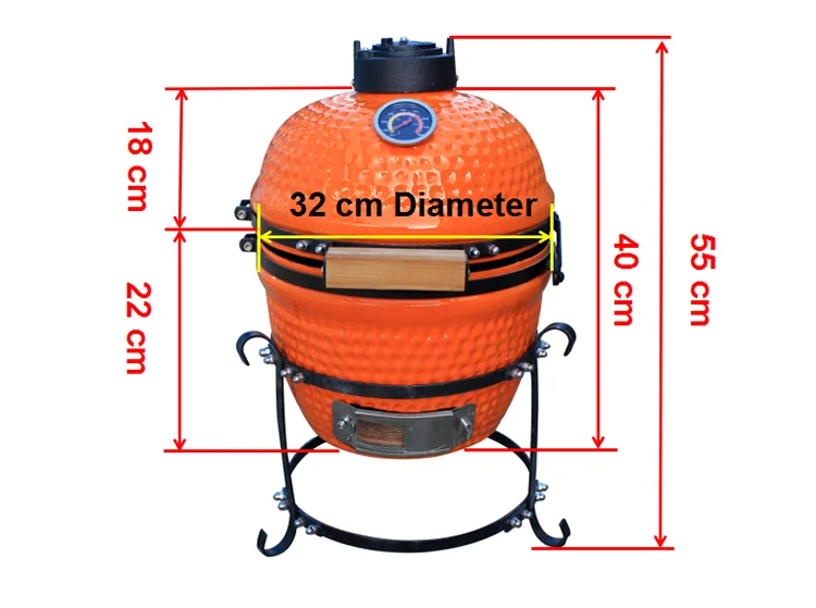 Auplex Outdoor Garden Ceramic barbecue Charcoal Mini 13 Inch Kamado Grill