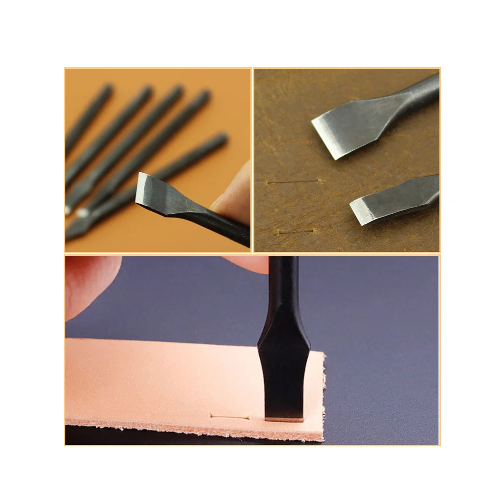 Flat shape 3mm to 12mm Black flower rod cut punch diy leather belt cutting tools