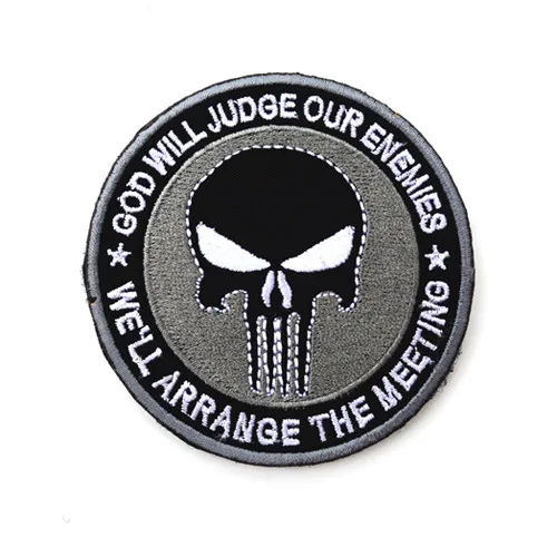 Skull Embroidery Military Velcro Patch Stripe Tactical Patch Clothing Backpack Army Fan Armband Stripe