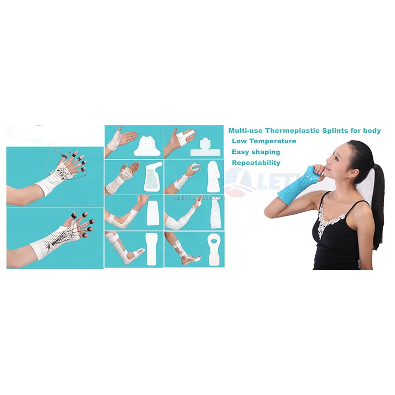 Medical reusable low temperature thermoplastic plate orthopedic material splinting sheet