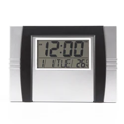 KH-CL098 Large Plastic Hanging LCD Thermometer Calendar Digital Wall Clock with Date and Time