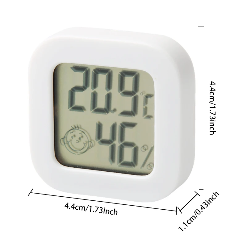 Electronic Digital Temperature and Humidity Meter Smiling Face Thermometer Car Mounted Refrigerator Indoor Pink