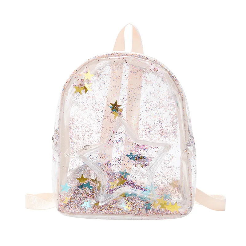 Small summer beach bag clear transparent jelly backpack new design school bag
