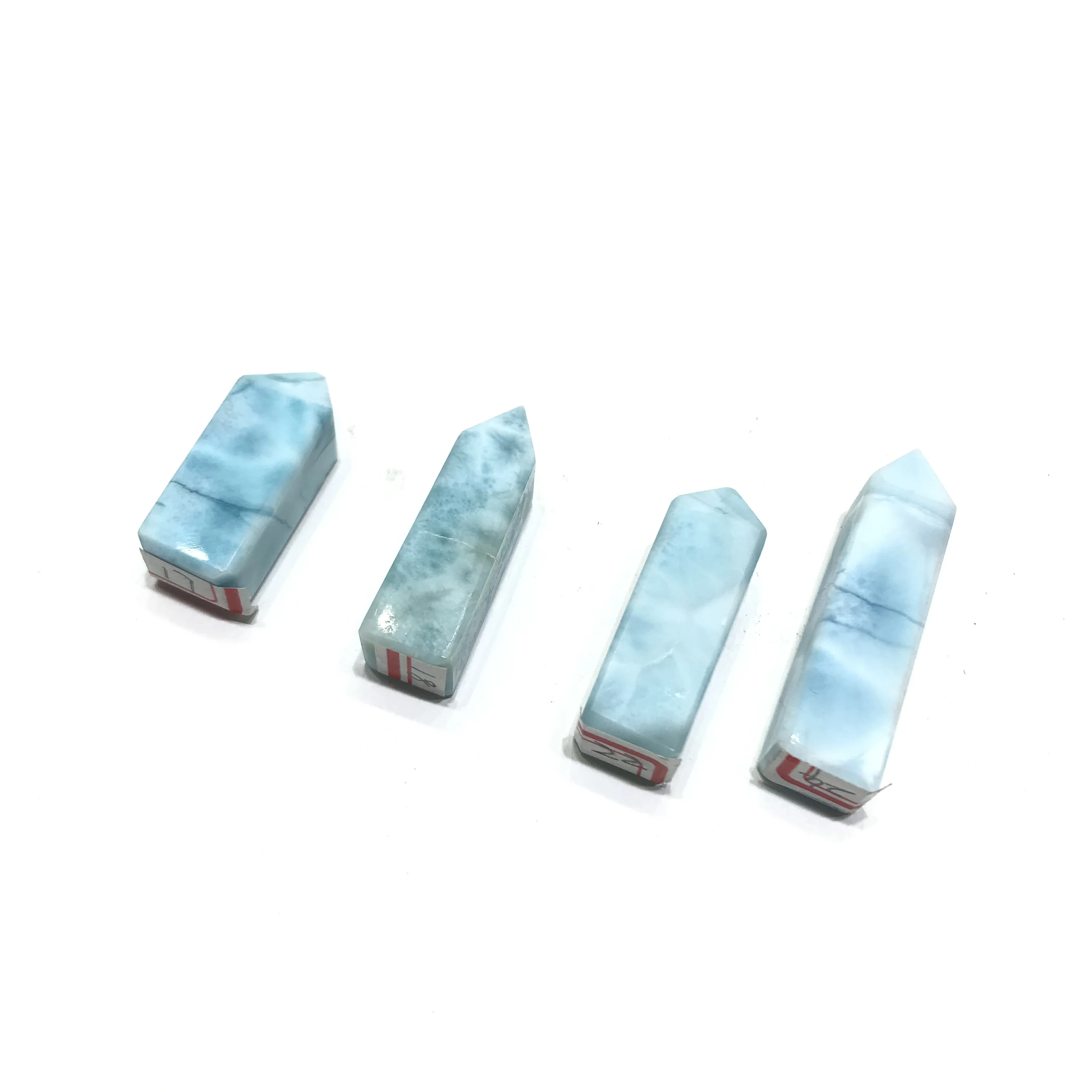 Natural High Quality Light Mini White Blue Small Larimar Crystal Tower For Home Decoration Pendant
