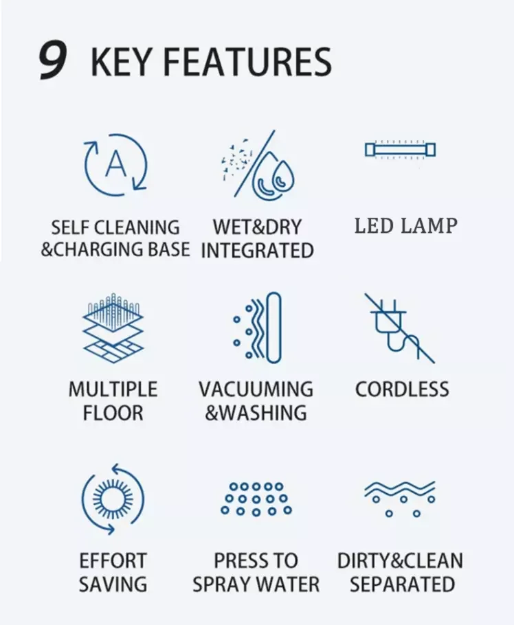 Wholesale Household Portable Hard Floor Washer Handheld Cordless Vacuum Cleaner With Mopping