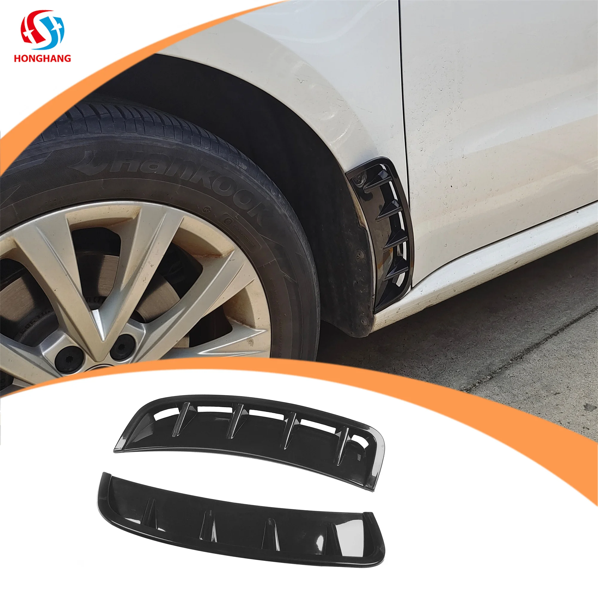 Honghang Factory Universal Car Fender Side Vents Air Flow Intake Grille Sticker Trim Cover Decoration Type G Carbon Fiber