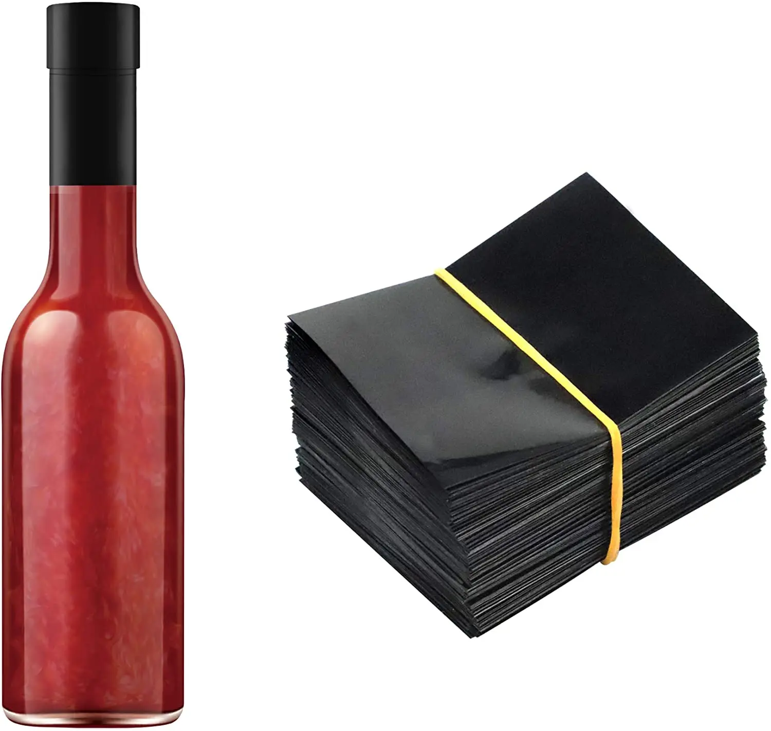 Black Shrink Bands Black Perforated Shrink Wrap for Hot Sauce Bottles and Other Liquid Bottles