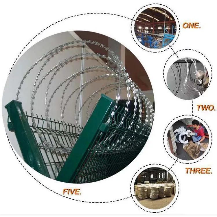 Offer Concertina Hot Dipped Galvanized And Stainless Steel Barbed  Razor Wire  And Cross Steel Wire From China Green Silver