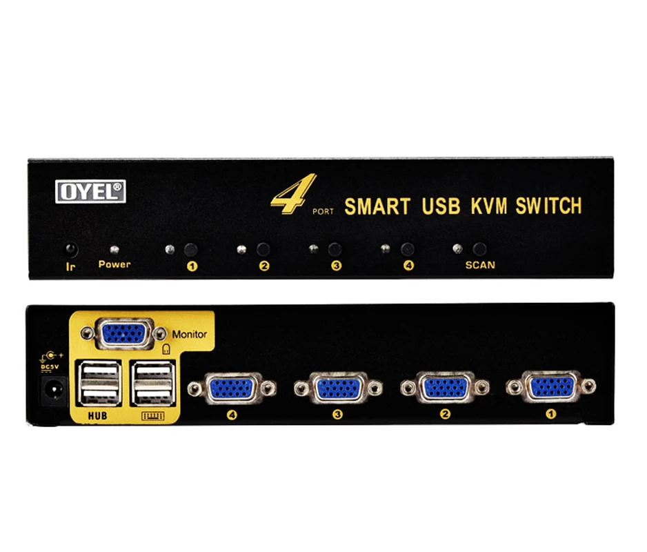 Factory 4 port VGA KVM Switch manual Switch 1 input to 4 output VGA KVM Switch