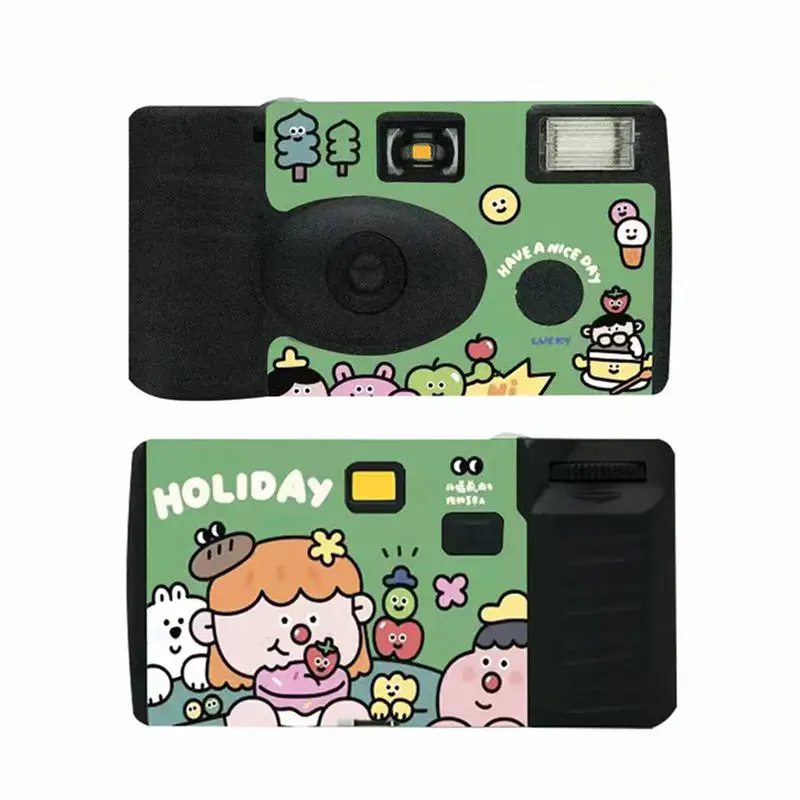 Factory Wholesale 35mm Film Disposable Camera with Flash Build in 36exp Color Film and Alkaline Battery with Customized Color Bo (1600726057681)