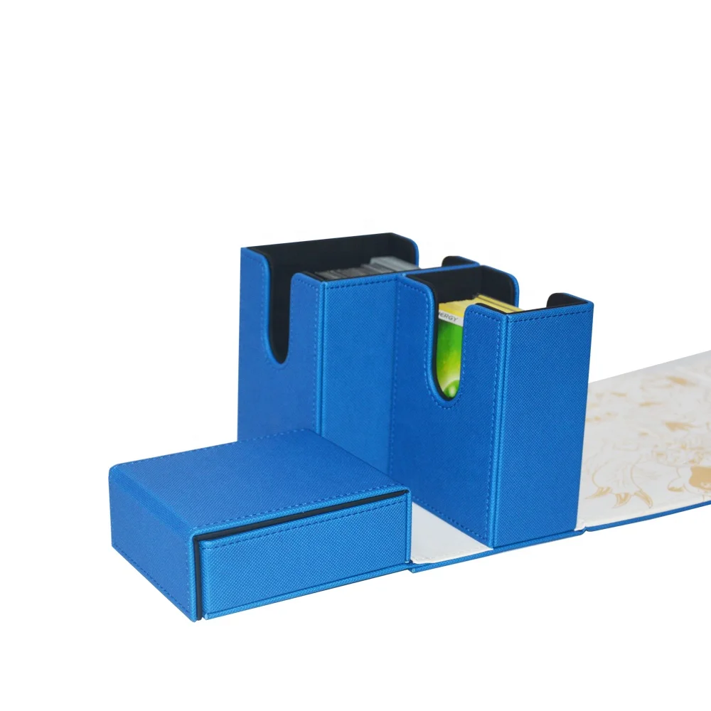 Custom Pattern Design Blue Leather Desk Magnet Switch Cardboard Box for CCG MTG