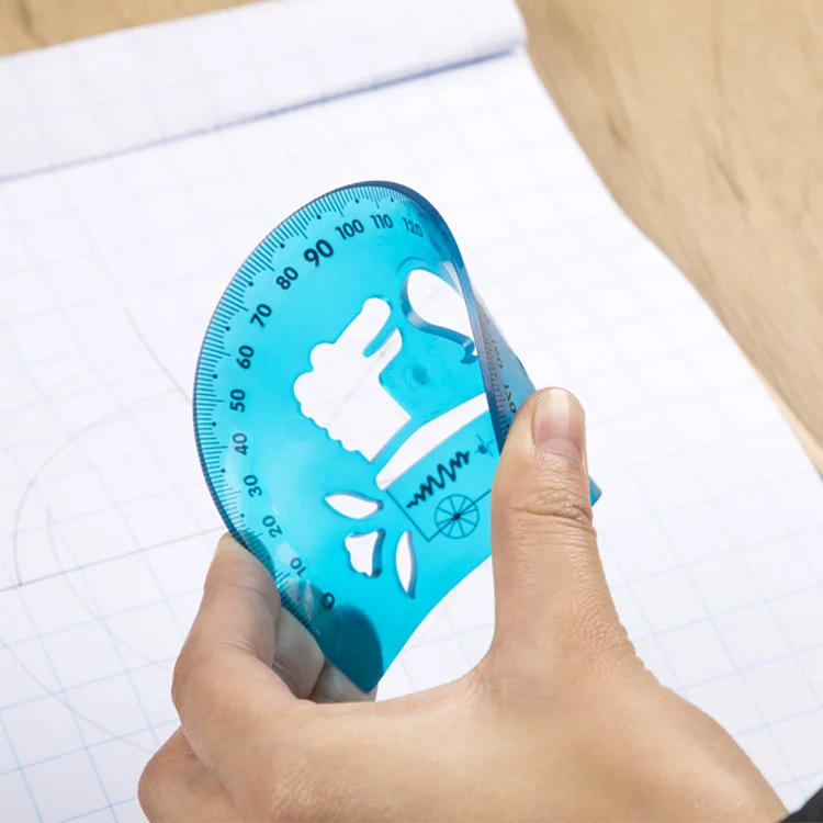back to school Customized universal digital protractor with template Flexible Measuring types of protractors