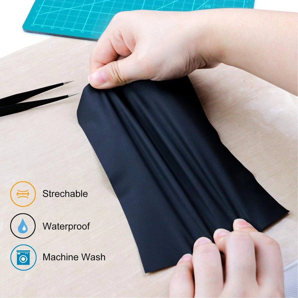 20inchx50Yard Easy To Cut Classic Black HTV Vinyl Rolls PU Material Stretchable Heat Transfer For Textiles Cotton Fabric