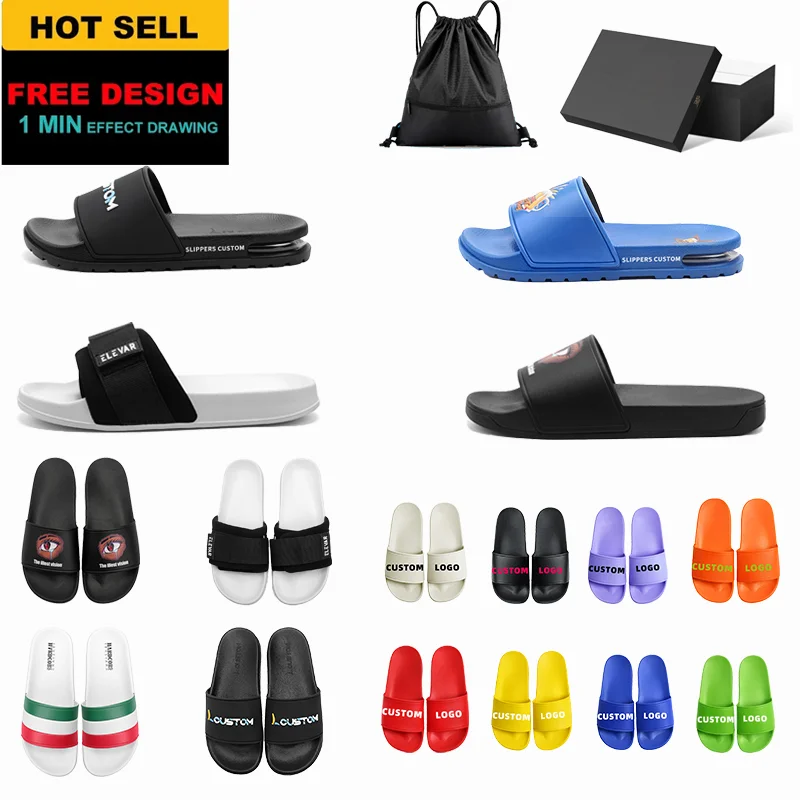Unisex Summer Couple Home Bathroom Foam Slides Custom One Strap Slippers Wholesale