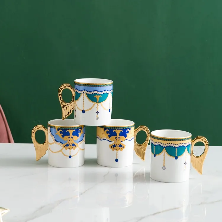 Angel Wing Mugs Porcelain Tableware Decorations Ceramic Western Food Plates Coffee Cups Dessert Plate