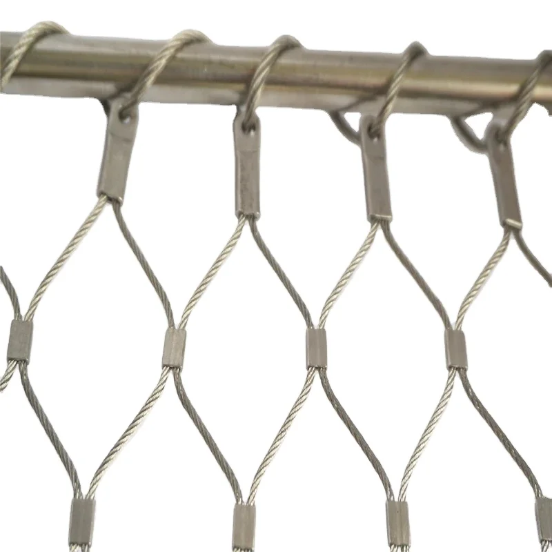 304 316 316l High strength Stainless Steel cable Wire Rope Mesh Net for Aviary zoo mesh