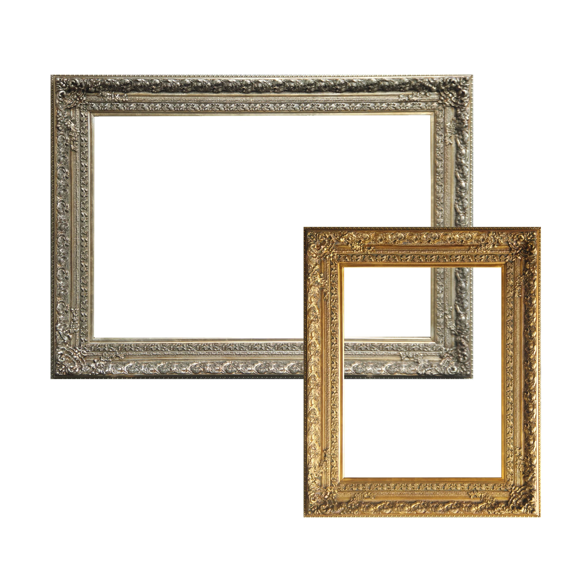 Handmade Custom Size Silver Luxury Royal Photo Frame Antique Baroque Wooden Picture Painting Frame