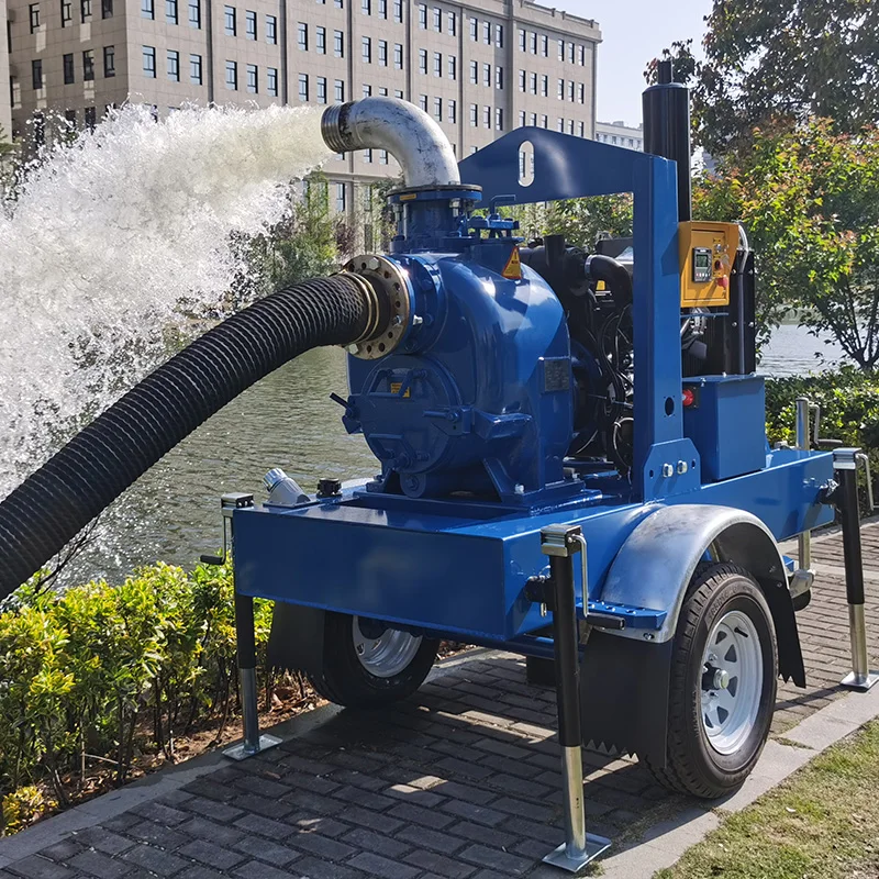 6 Inch Super T Series Self-priming Trash Water Pump with Trailer