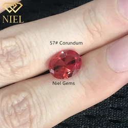 57# oval synthetic corundum sapphires loose stones gemstone color stone padparadscha sapphire niel gems
