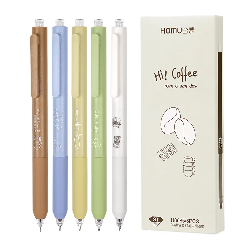 Wholesale ST Head 0.4 Low Center of Gravity Black Student Brush Marker Ramble Coffee System Press neutral pen