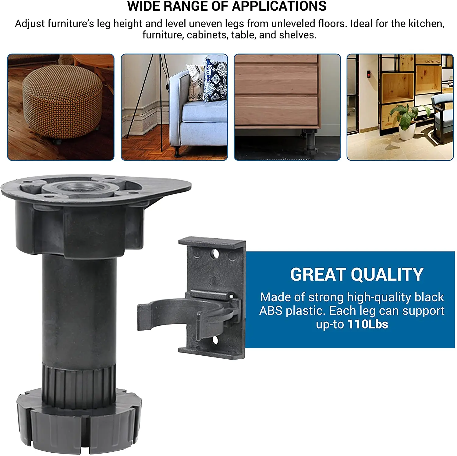 Round Replacement Furniture Bed Legs Plastic Sofa Legs Upholstery Furniture legs Furniture Accessory