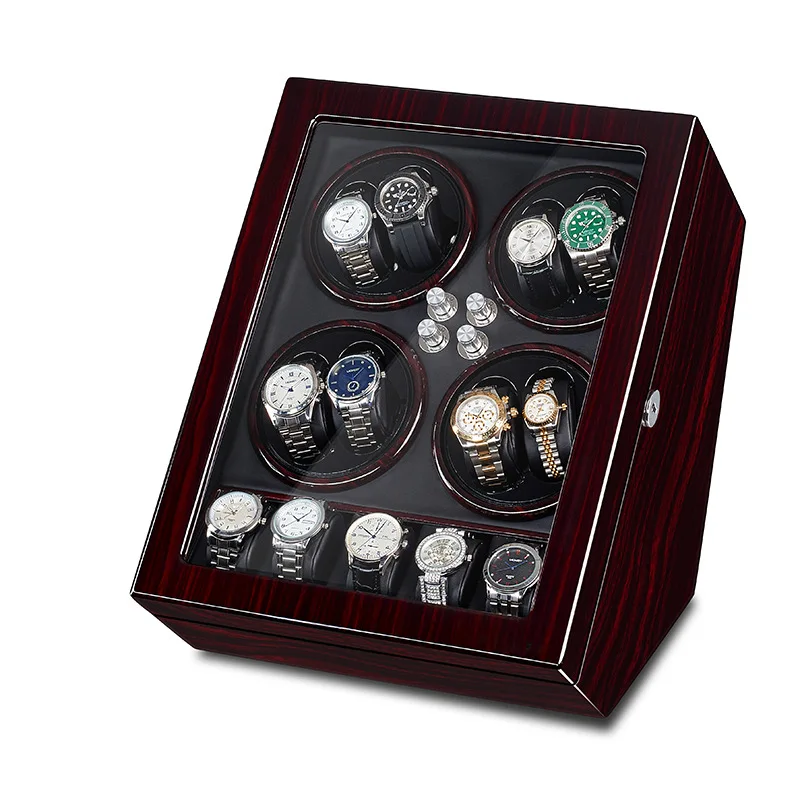 Automatic Watch Winder, Watch Winder Box Built-in LED Illumination, Wooden Shell Piano Paint and Extremely Silent Mabuchi Motor