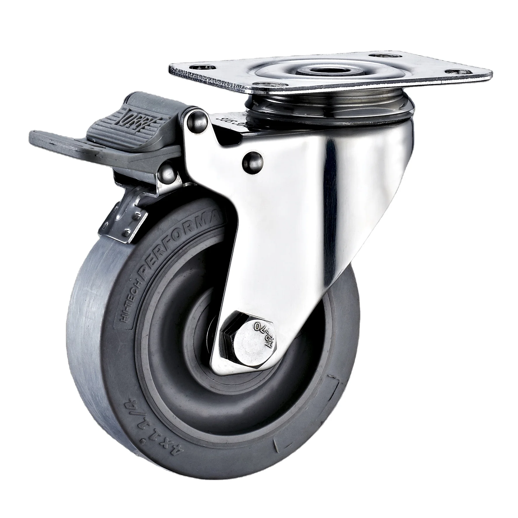 100mm Stainless Steel Swivel  Rubber Caster Wheels