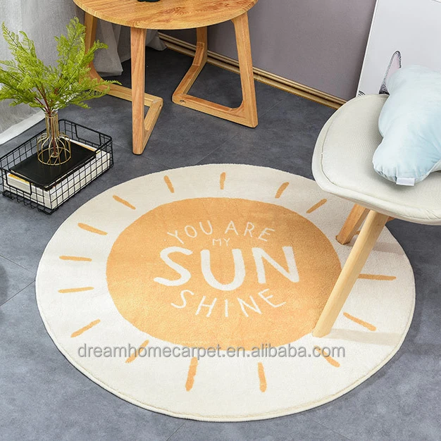 Round Area Rugs - Washable Small Round Rug 3ft Non-Slip Soft Circle Rugs for Bedroom Home Decor