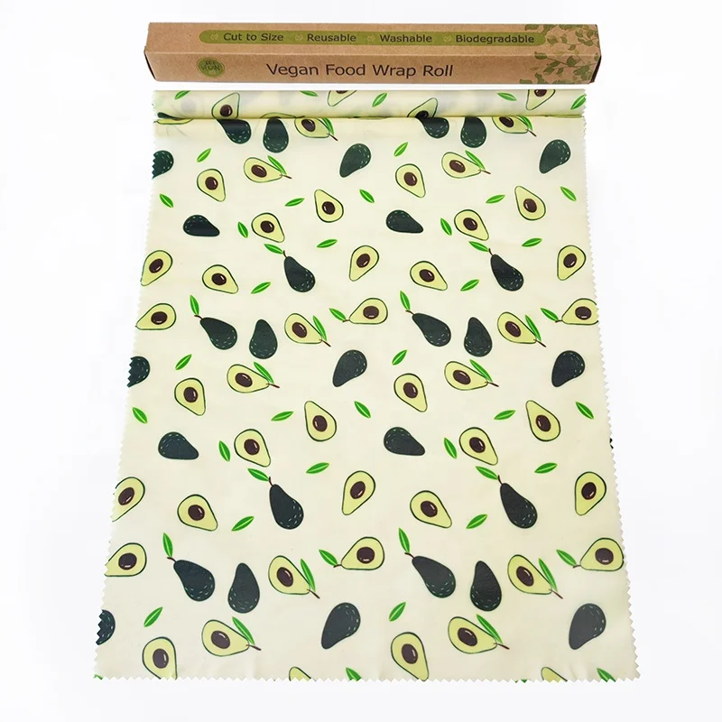 In stock BSCI factory roll of vegan waxed cloth food storage reusable soy wax wraps