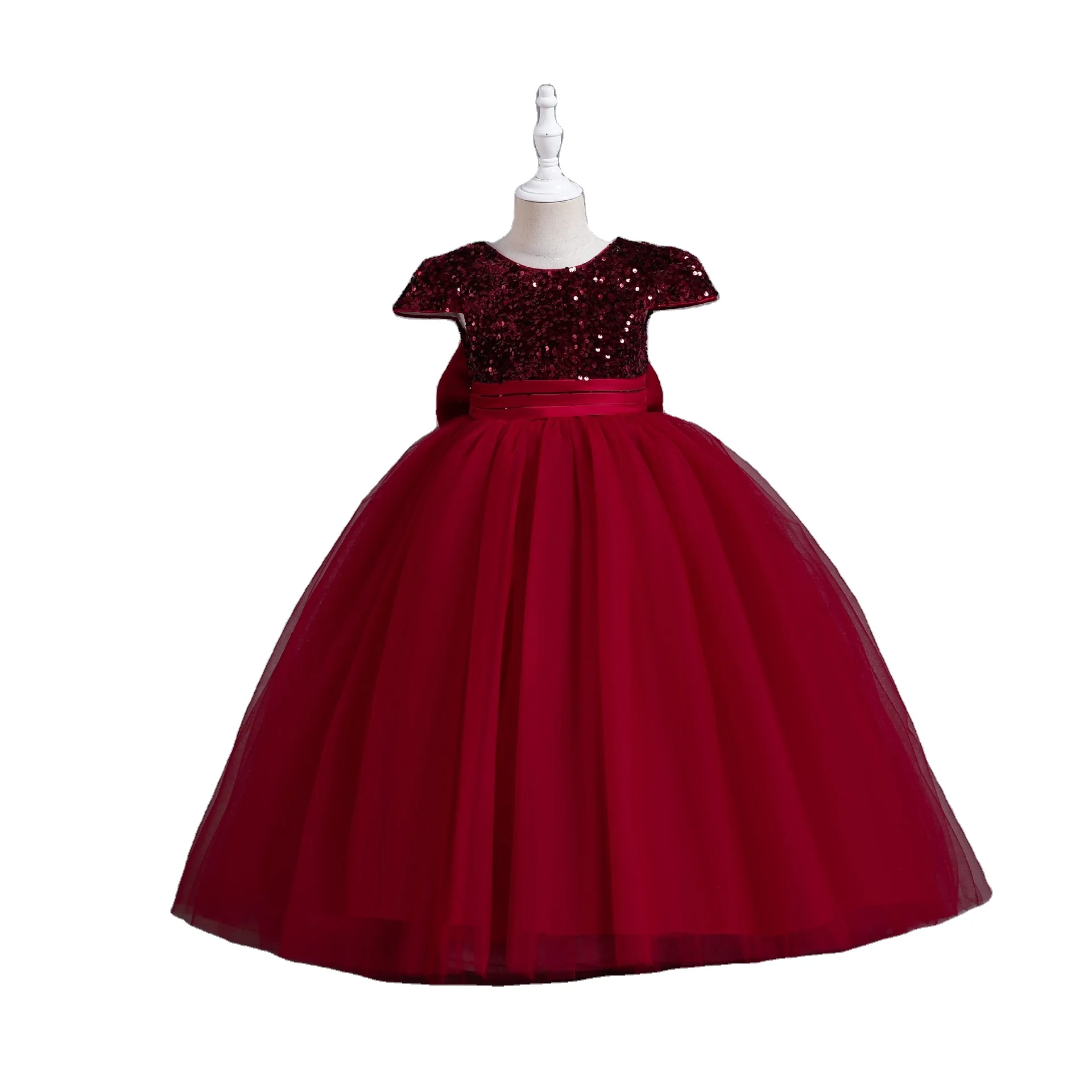 Beauty Princess One Piece Girl Flower Dress Children Party costume Birthday Kids Frocks Dress