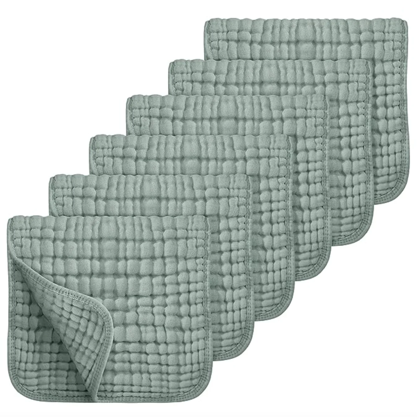 Plain muslin burp cloth 100% pure cotton large size 50.8cm x 25.4cm super soft and absorbent 6-piece baby burp cloth for boys an