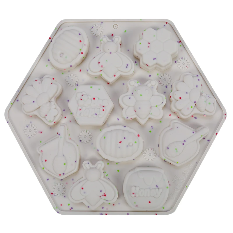 Trending products new arrivals hexagon honey bees silicone cake molds for handmade chocolate molds baking moulds