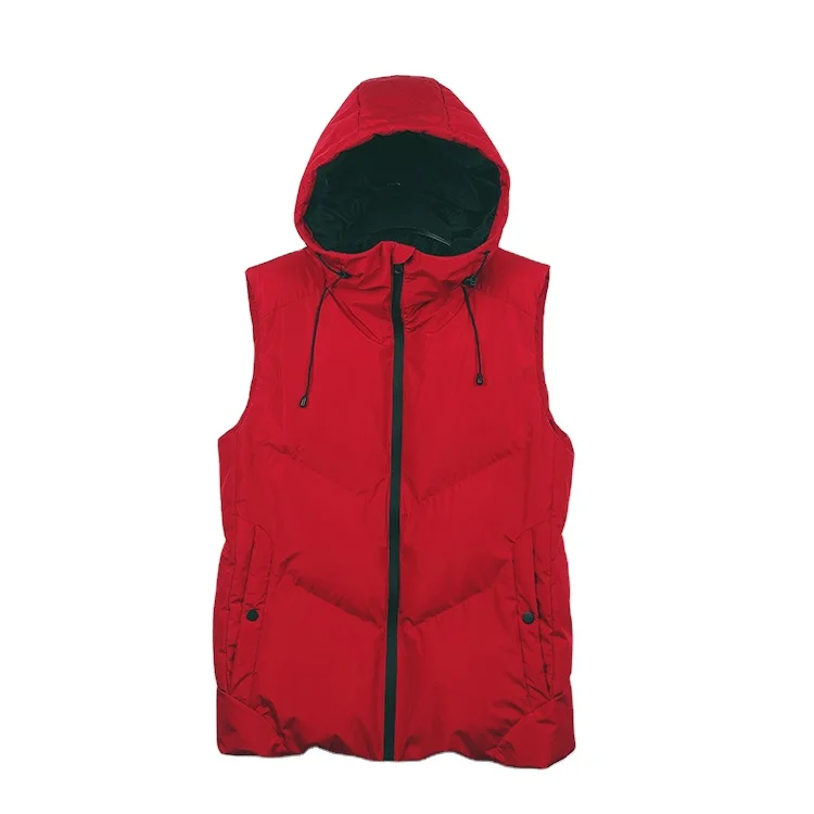 
Customize 230g polyester red warm padded sleeveless winter down vest men lightweight down vest 