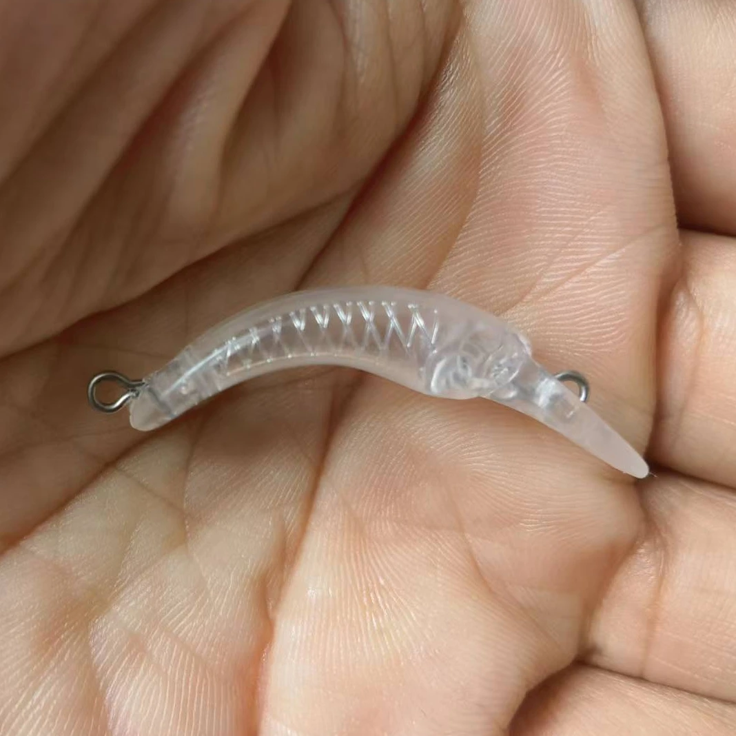 Wholesale ABS unpainted Japan minnow fishing blank lure body topwater 40MM 1.13G hard plastic clear bait 8380 free eye
