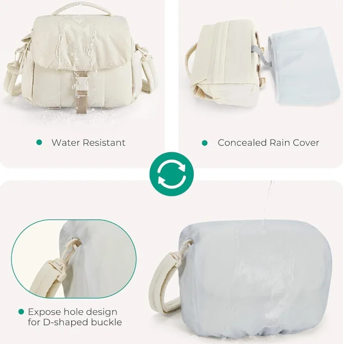 Ultra-light Compact Crossbody Camera Bag with Fluffy Rain Cover Ultralight Accessories for Digital Gear & Camera