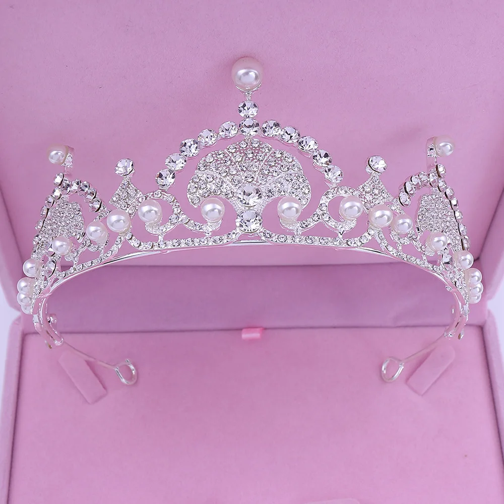 
Wholesale and retail Korean bride pearl water diamond set studio with makeup wedding accessories headband crown 