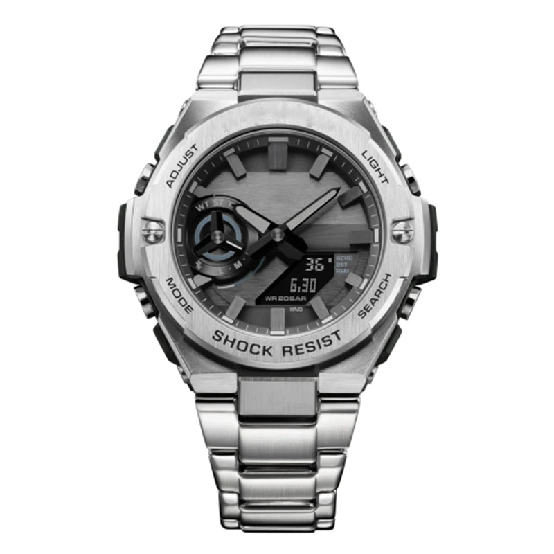 Top Brand Big Dial Waterproof GST-B500 Sports Shock Wristwatches Chronograph Quartz Iron Stain Steel Watch For Men