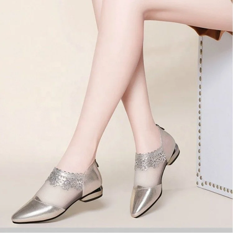 Women Fashion Sexy Cut-out Low Chunky Heel Round Toe Back Zipper Casual Sandals Short Ankle Boots