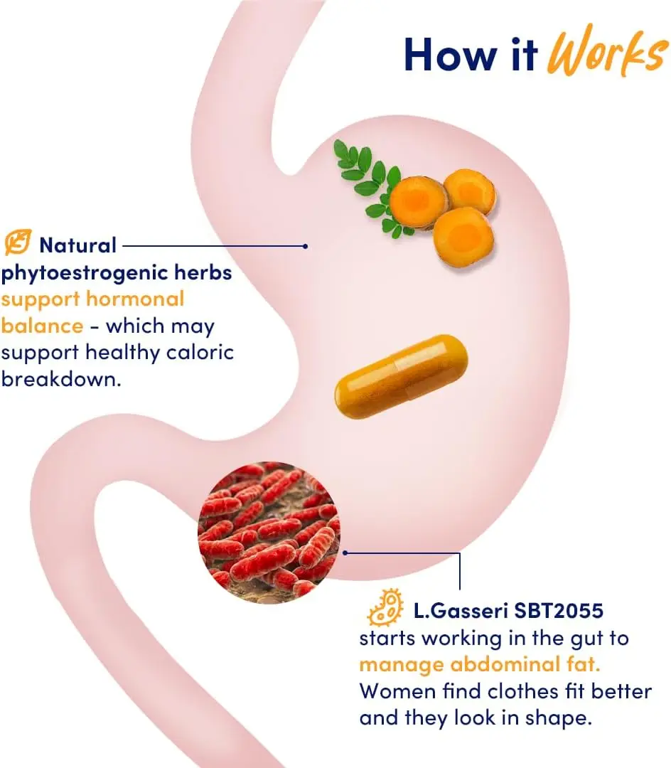 Natural  Probiotics for Weight Gain, Hot Flashes, Night Sweats, Low Energy, Mood Swings, Gut Health