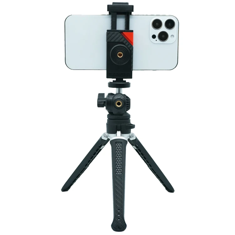 Pa6+Gf35+Tpr Portable Flexible Cell Mobile Aluminum Clamp Phone Desktop Tripod Holder Stand