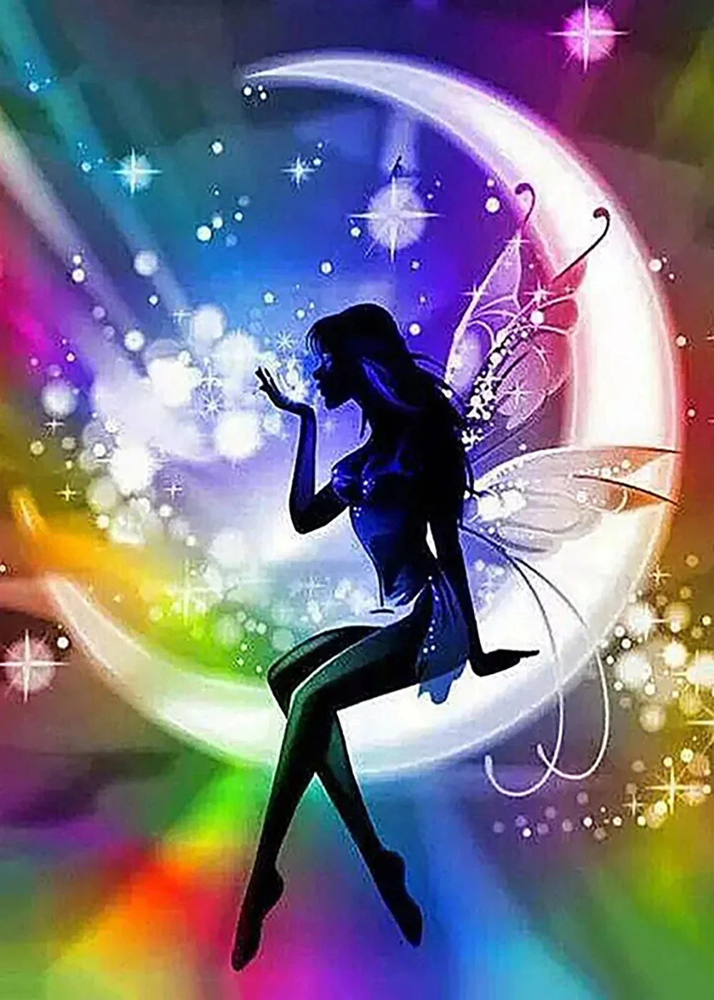 Diamond Painting Kits Full Square/Round 5D Diamond Painting Landscape painting  Home Decor GiftsFantasy Elf Moon