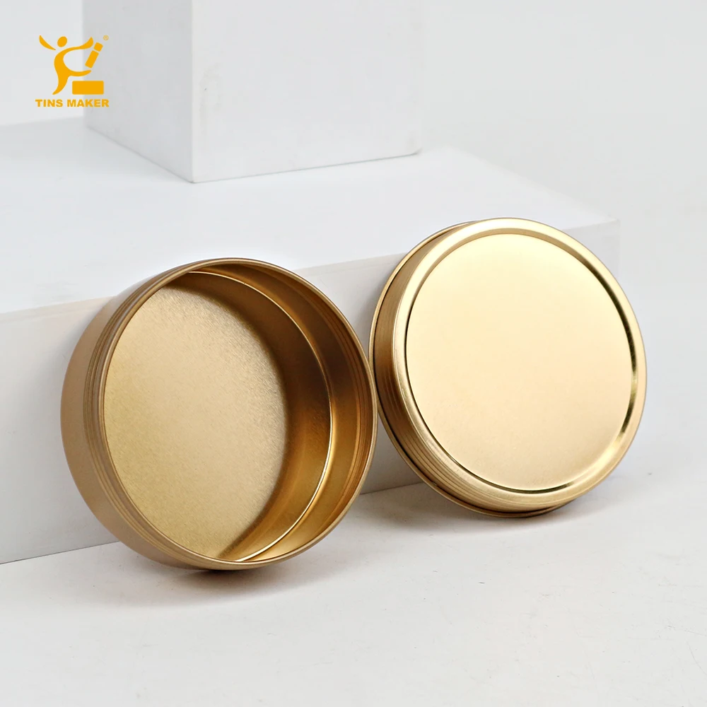 Customized 2 oz 4 oz 6 oz 8 oz empty candle jar decorative gold metal container black gold tinplate candle jar