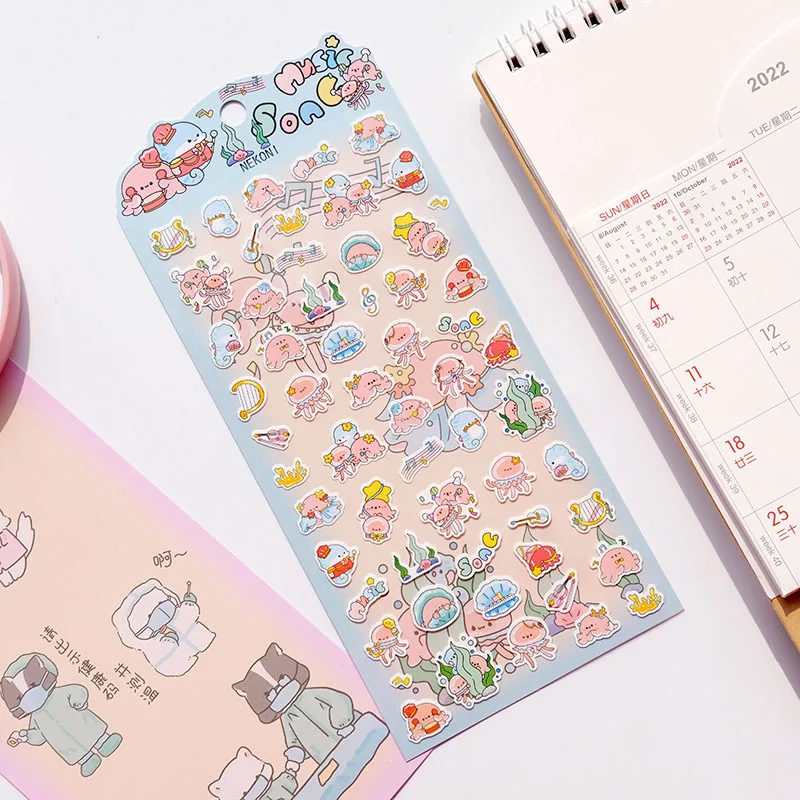 Nekoni Stickers Journal Diary Planner Decals Stickers Labrador Owl Lion Frog Animal Decals Music School Camping Theme Stickers 