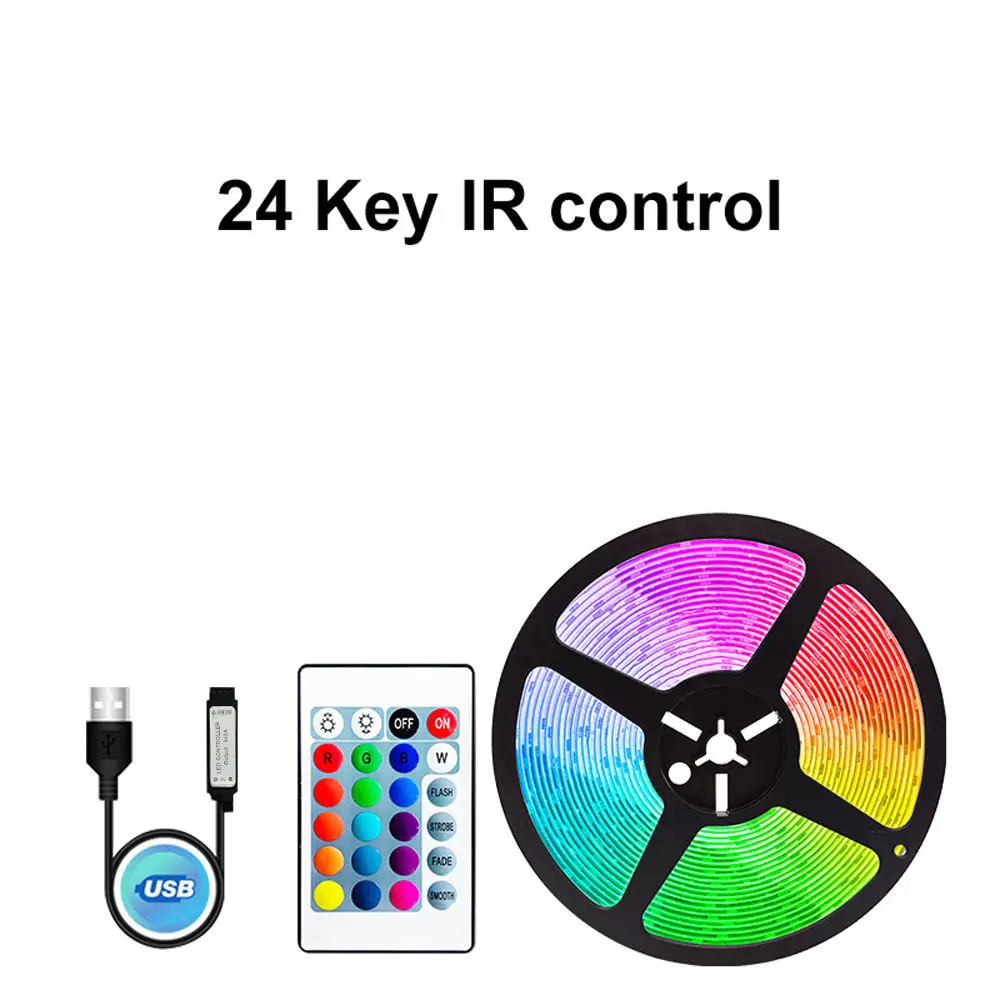 5050 RGB LED Strip Smart USB 5v Remote Control TV Backlight for Home Decor 10m 5m  2m lengths Christmas Lights Home Room Decor