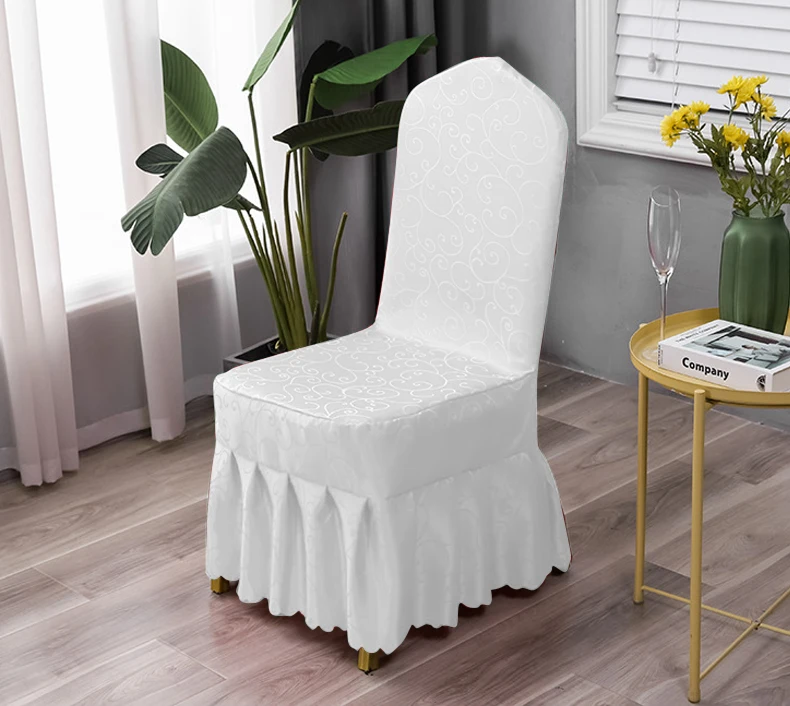 Customized Elegant Restaurant Dining Banquet Wedding Party Folding Spandex Seat Covers For Chairs Ruffled Spandex Chair Cover