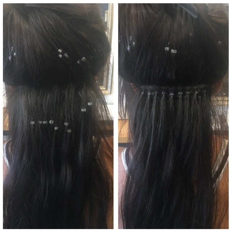 5mm*3mm Fast Ship 1000pcs/box Silicone Lined Micro Beads Silicone Micro Beads for I Tip Hair Extensions