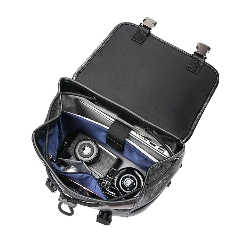 BOPAI wholesale premium office travel back pack trolley 15.6 inch laptop customized luxury genuine leather man casual backpack