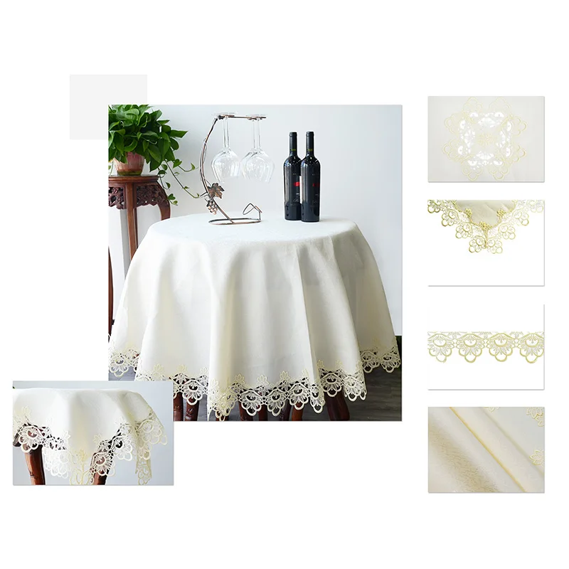 Brillmax Table Cloth Round Rectangle Square 100% Polyester Table Cloth Tablecloth for Wedding Party